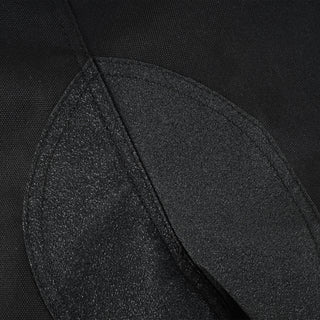 Extreme close-up of a highly durable, textured, abrasion-resistant patch of material (likely on the seat or knee) integrated into the black textile motorcycle trousers.