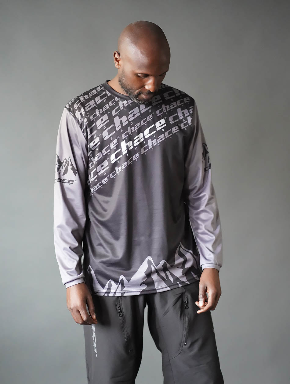 Chace Racing Action Pro Adult Motocross MTB Jersey Black and Grey