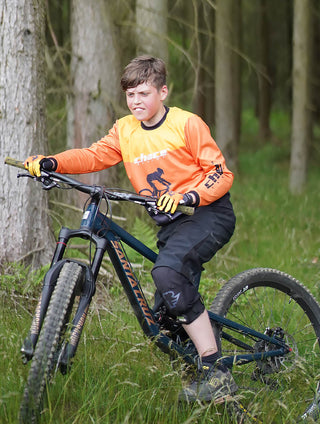 Junior Star Boys Motocross MTB Jersey Orange and Black 