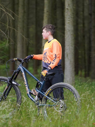 Junior Star Boys Motocross MTB Jersey Orange and Black 1