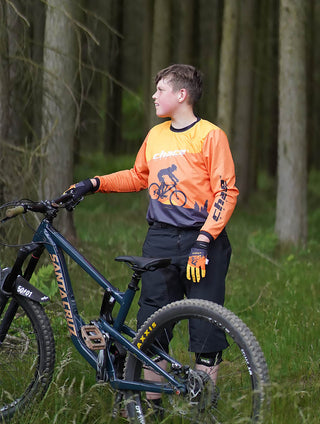 Junior Star Boys Motocross MTB Jersey Orange and Black 3