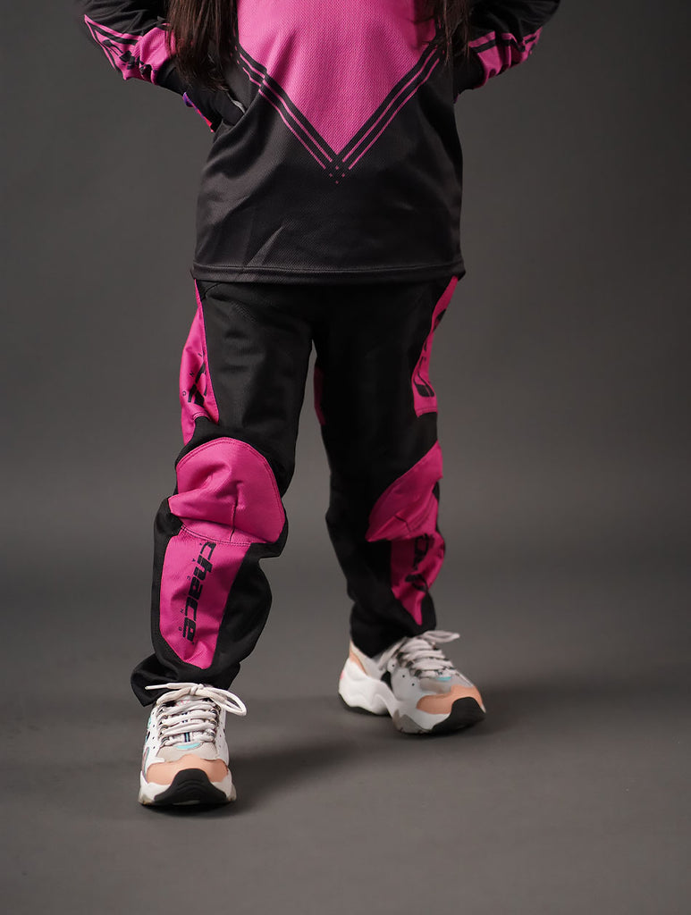 Girls Mini Racer Series MTB pants in Black & Pink1