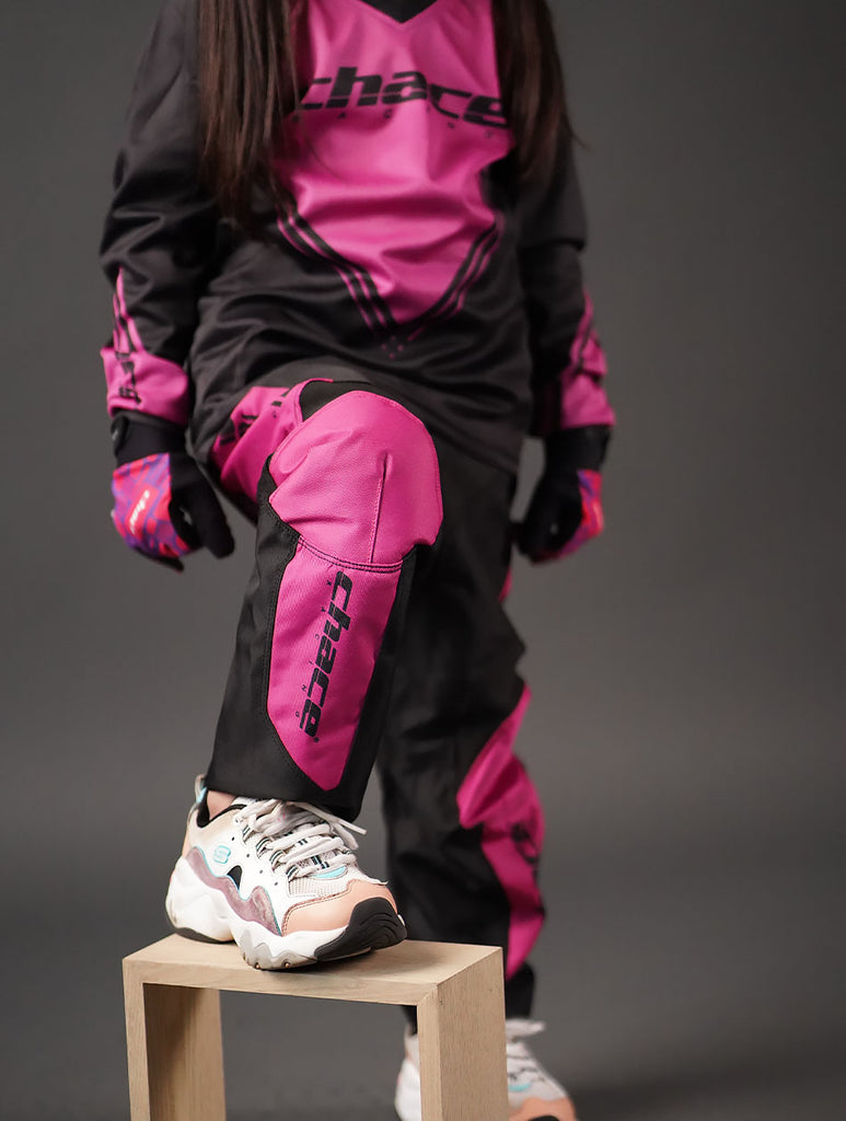 Girls Mini Racer Series MTB pants in Black & Pink 7