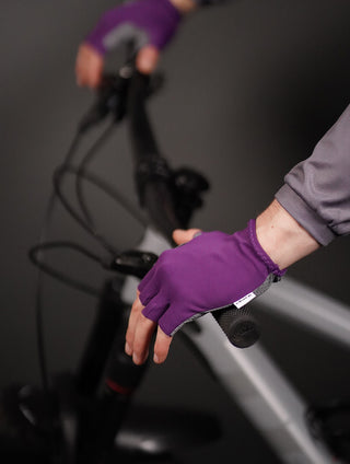 Half Finger Purple Gloves