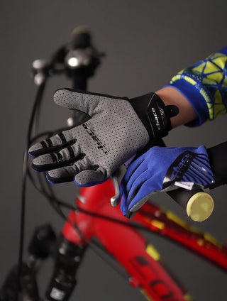 Boy's Chace Racing Full Finger Blue right Gloves
