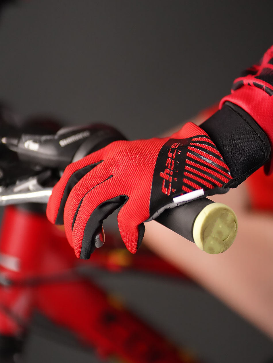 Full Finger Red & Black Gloves 3