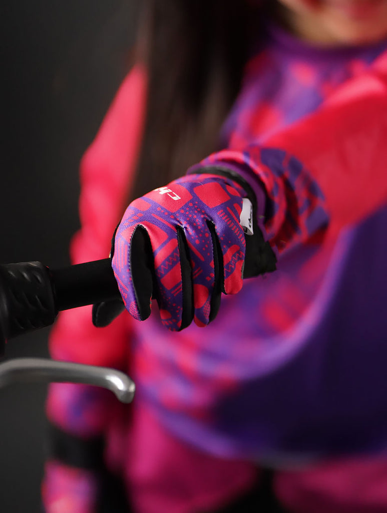 Full Finger Pink & Purple Gloves