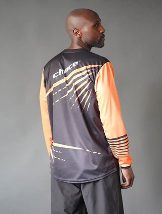 Adult Motocross MTB Jersey Black and Orange 7