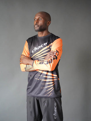 Adult Motocross MTB Jersey Black and Orange 5
