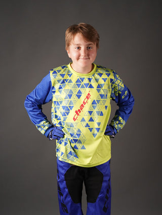 Junior Star Boys Motocross MTB Jersey Green and Blue 6