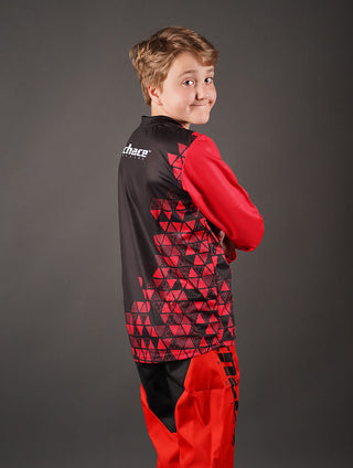 Junior Star Boys Motocross MTB Jersey Red and Black 2