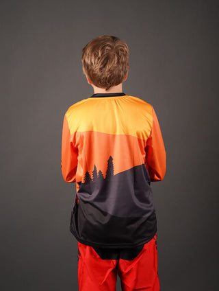 Junior Star Boys Motocross MTB Jersey Orange and Black 7