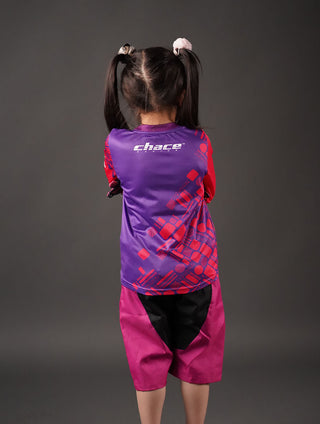 Junior Star Girls Motocross MTB Jersey Pink and Purple 4