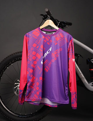 Junior Star Girls Motocross MTB Jersey Pink and Purple 6