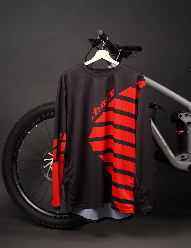 Adult Motocross MTB Jersey Black and Red 1
