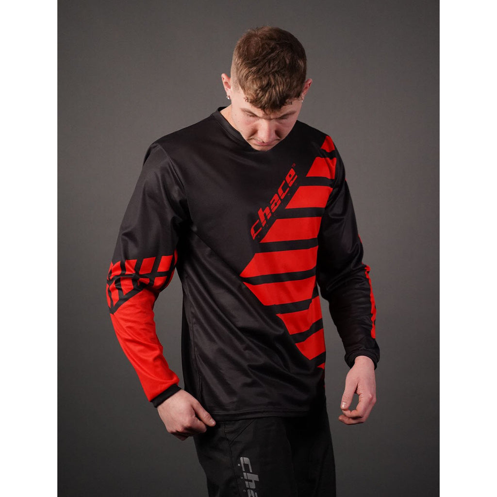 Adult Motocross MTB Jersey Black and Red 3