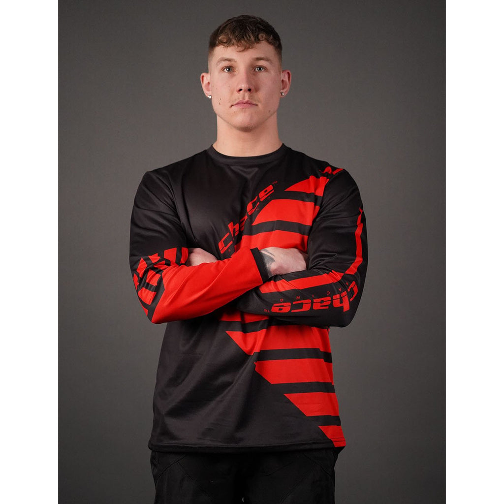 Adult Motocross MTB Jersey Black and Red 7