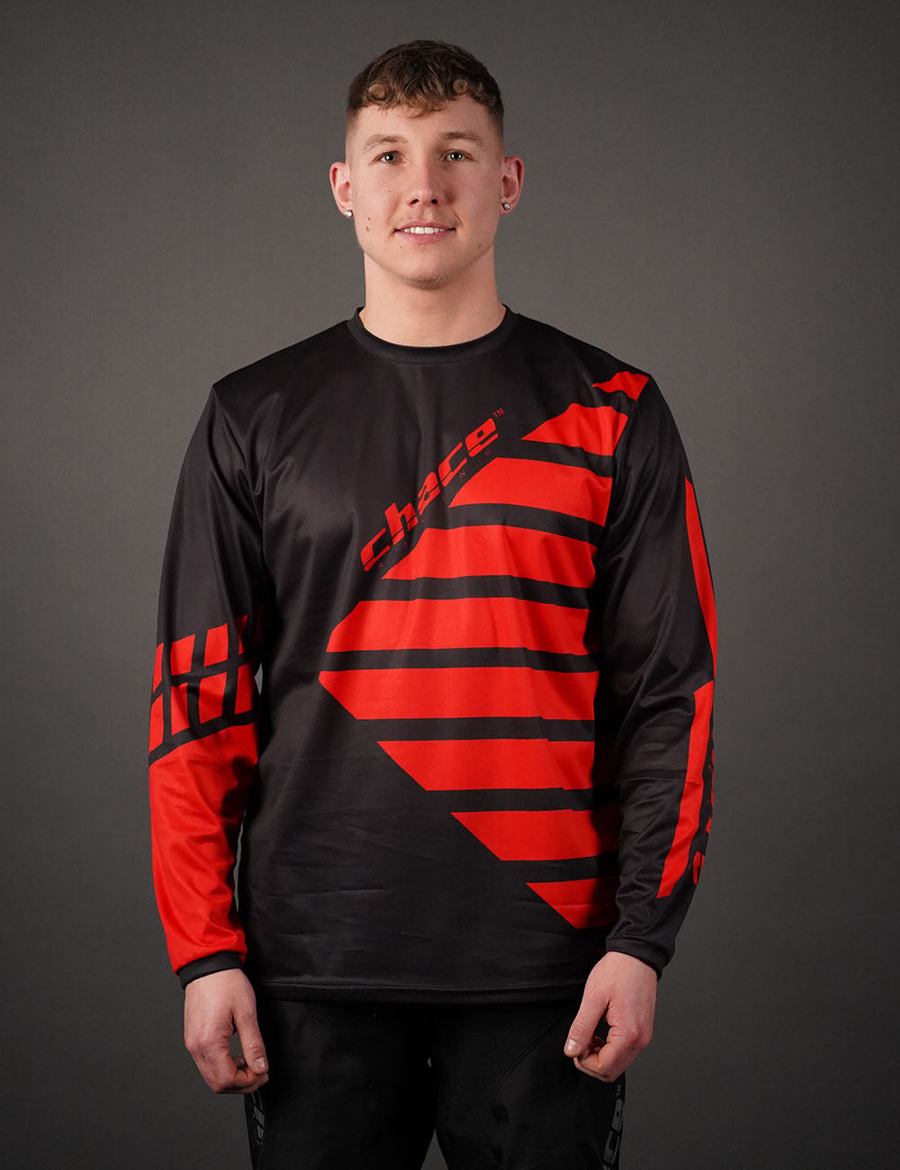 Adult Motocross MTB Jersey Black and Red 8