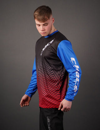 Adult Motocross MTB Jersey Blue and Red 3