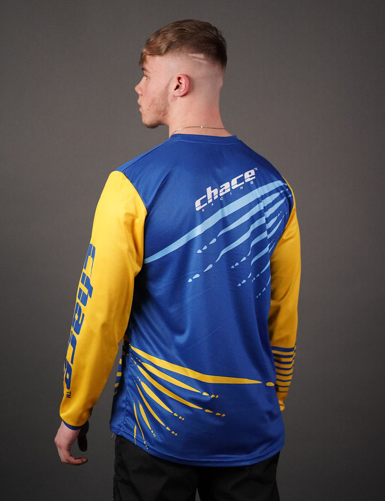 Adult Motocross MTB Jersey Blue and Yellow 4