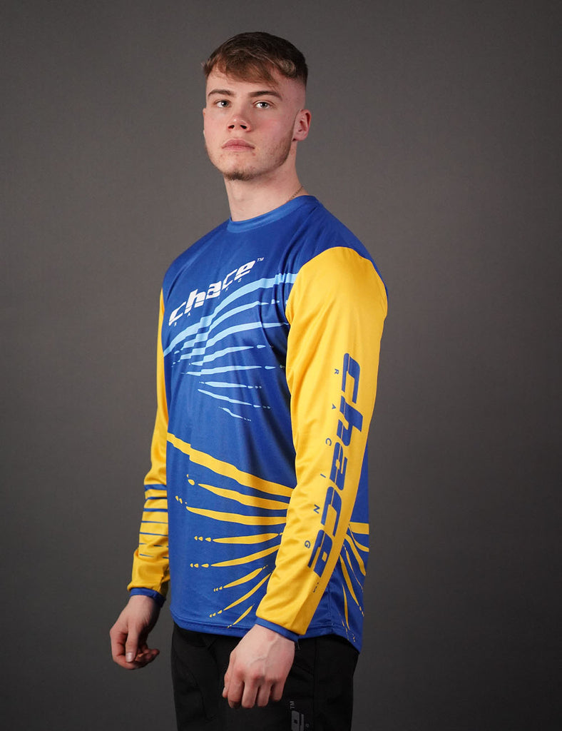 Adult Motocross MTB Jersey Blue and Yellow 4