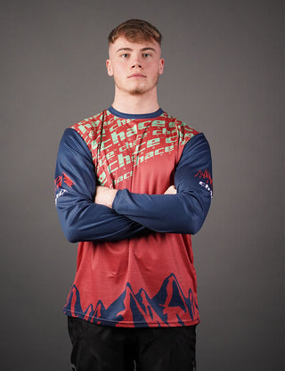 Pro Adult Motocross MTB Jersey Red and Blue 3